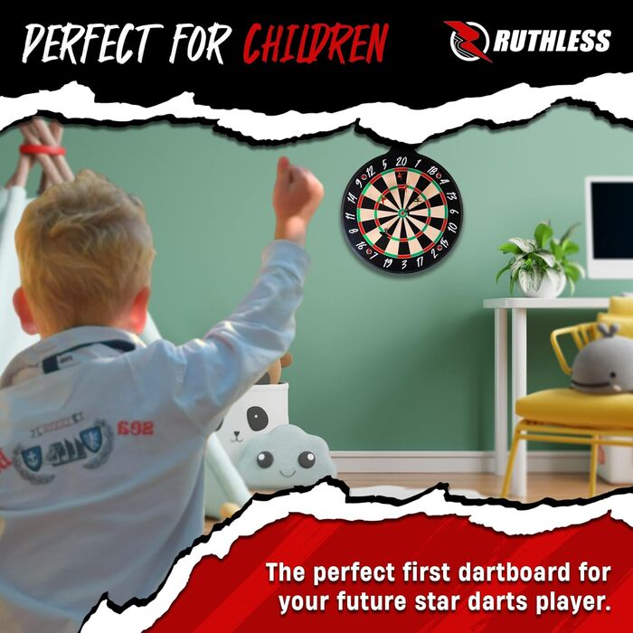 Безжальний Бойова дошка Сімейна гра в дартс, двостороння Магнітна Включає 4 набори магнітних дротиків