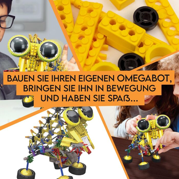 Робототехнічний конструктор Science4you Omegabot Створи свій ходячий робот, STEM-набір з 389 деталей, навчальна гра для дітей 8, 9, 10 років