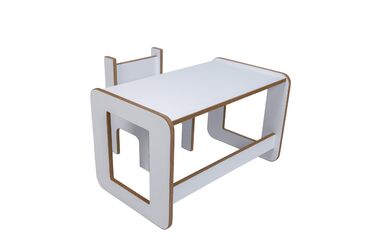 Дитячий стіл - Дитячий стіл зі стільцем - Ігровий стіл - Стіл для малювання - Стіл для активності - Стіл для малюків від 1 до 7 років - Дерев&39яний - Білий