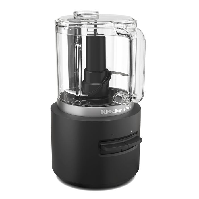 Бездротовий подрібнювач KitchenAid Go Cordless, 1,18 л, 2 швидкості та імпульсний режим, лезо з нержавіючої сталі та вінчик, до 25 хв роботи від одного заряду, чорний