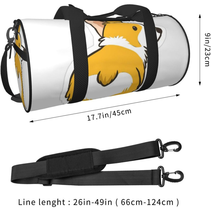 Містка дорожня сумка, легка та довговічна, ідеальний подарунок для подорожей, відпустки, ділових поїздок та іншого. З милим дизайном коргі. Універсальний розмір.