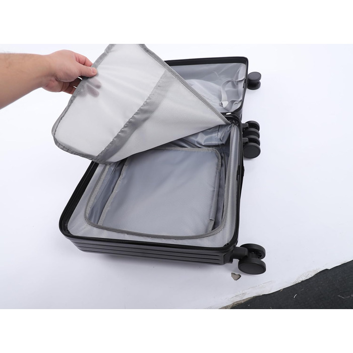 Маленька валіза з кодовим замком, оснащена портом зарядки USB, 18-дюймова дорожня валіза з відділенням для ноутбука (чорна)