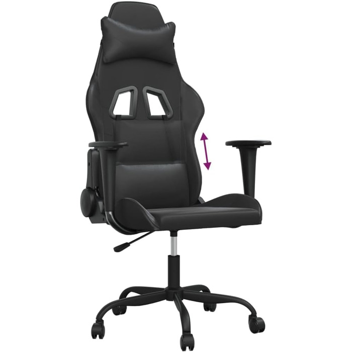 Ігрове крісло INLIFE чорного кольору зі штучної шкіри, Меблі, Крісла, Ігрові крісла, Чорний, 16,1 кг, 3143649