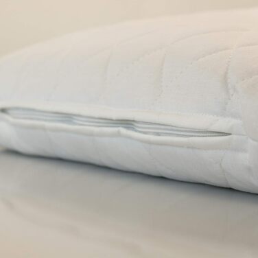 Подушка GIRAFFENLAND з органічного проса 40x80 см, стьобана біла, з додатковою органічною вставкою 40x80 см Plus