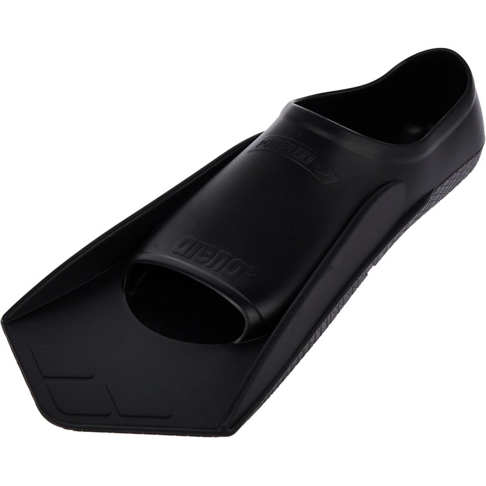 Ласти для плавання Arena Powerfin, тренувальні ласти для дорослих, 100 силікон, зручні та короткі ласти 35-36 EU чорні, срібні