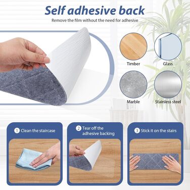Сходинки, 15 шт. , протиковзкі килимки для сходів, 55 см x 19 см, самоклеючі килимки для сходів, килимок для сходів для дітей, людей похилого віку та домашніх тварин (світло-сірий)