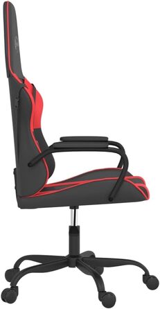 Ігрове крісло, масажне крісло, чорно-червоне, штучна шкіра