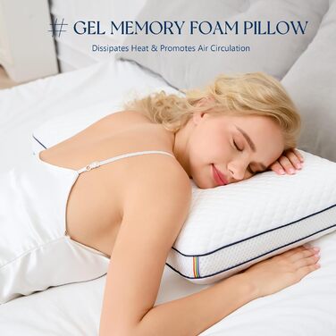 Подушка з гелевої піни з ефектом пам&39яті, ергономічна подушка зі знімним чохлом, ортопедична подушка для сну на боці, подушка для зняття болю в шиї, 70 * 40 * 13 см