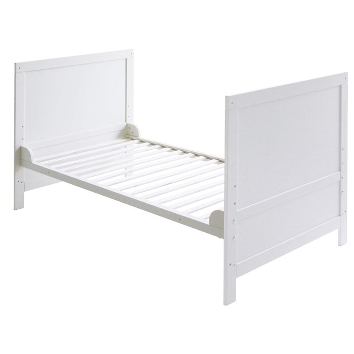 Дитяче ліжко roba Combi 70 x 140 - Ліжечко з 3 регулюваннями висоти - 3 знімні перекладини - Трансформоване дитяче ліжко в юніорське ліжко - Біле дерево