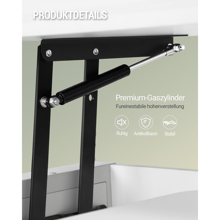 Журнальний столик Hzuaneri, стіл для вітальні з регульованою висотою, 3 шухлядами та 2 відділеннями, 50 100 47 см, журнальний столик з відділенням, що трансформується в обідній стіл, для вітальні, домашнього офісу, білий CT22203W