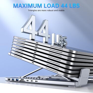 Док-станція M57 з підставкою для ноутбука USB-C, 8-в-1 USB-C хаб з HDMI 4K30Гц, SD/TF, підставка для ноутбука. Багатопортовий адаптер для MacBook Pro/Air, ноутбуків. M57 8-в-1