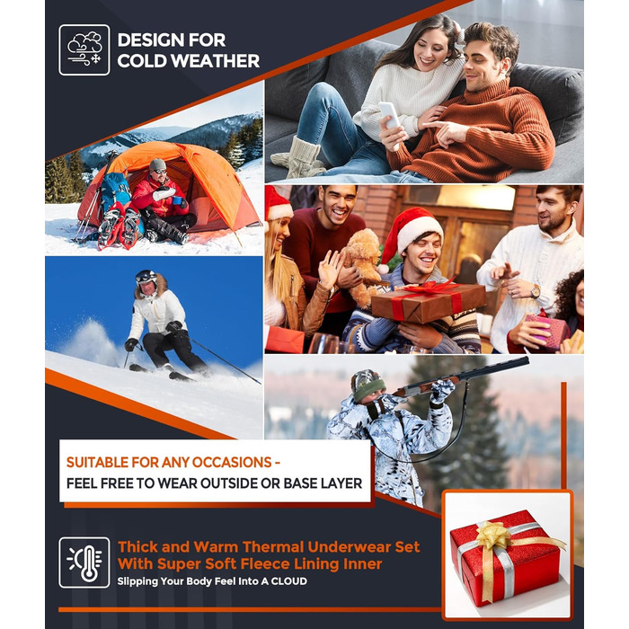 Чоловіча термобілизна CL Convallaria, функціональна білизна, лижна білизна, дихаюча флісова підкладка, комплект термобілизни, розмір L, чорний