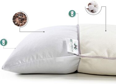 Гречана подушка для шиї 40x80 см, подушка для голови від болю в шиї, подушка для сну на боці з бавовняним чохлом, стьобана, гречана подушка для підтримки шиї 40 x 80 см