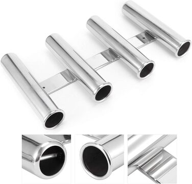 Тримач для вудки KIMISS з 4 трубками з нержавіючої сталі для кріплення на човні та яхті - вертикальне кріплення для безпечної риболовлі в морському середовищі