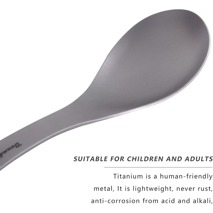 Титанова супова ложка Рисова ложка з великою мискою Багаторазові легкі столові прибори Кухонне приладдя для кемпінгу на відкритому