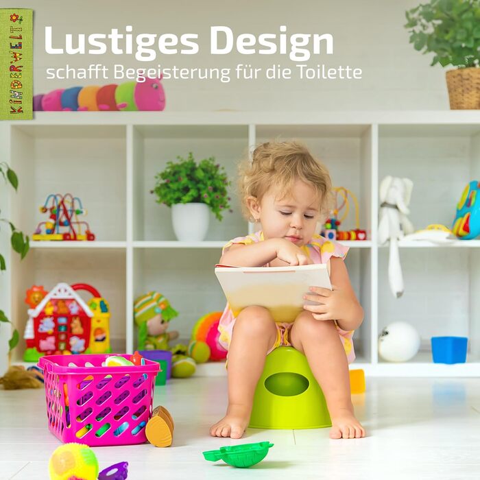 Сидіння для унітазу KiNDERWELT Premium для дітей і немовлят, дизайн Funny Farm у світло-блакитному кольорі, горщик для малюків від