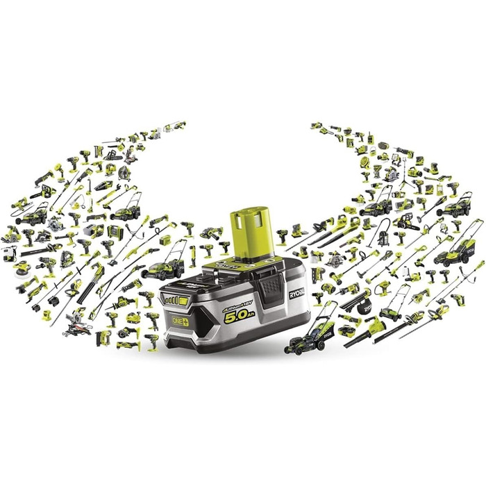 Акумуляторний ударний дриль-шуруповерт RYOBI 18 В ONE R18PD32-1C20G (2-швидкісний редуктор, крутний момент 50 Нм, рівні крутного м