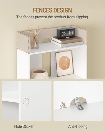 Книжкова шафа Hzuaneri з 2 дверима, 6-ярусна книжкова полиця, полиця, вітрина, полиця для зберігання для вітальні, домашнього офісу, кухні, 24 x 48 x 169 см, білий, BC62003X