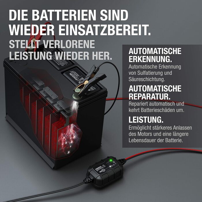 Інтелектуальний зарядний пристрій 5А, зарядний пристрій 6В/12В, крапельний зарядний пристрій і десульфатор з температурною компенс