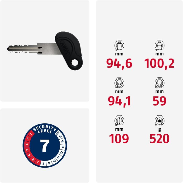Замок для рами ABUS PRO TECTIC 4960 NR - велосипедний замок для кріплення до рами велосипеда - скоба товщиною 8,5 мм - рівень безпеки ABUS 7 - чорний одинарний