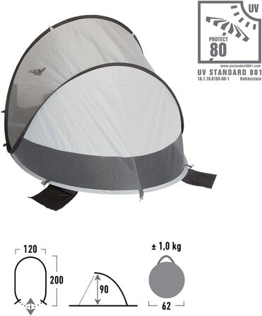 Пляжний намет High Peak Calobra 80 PopUp Beach Shelter Sunshade - захист від ультрафіолету 80
