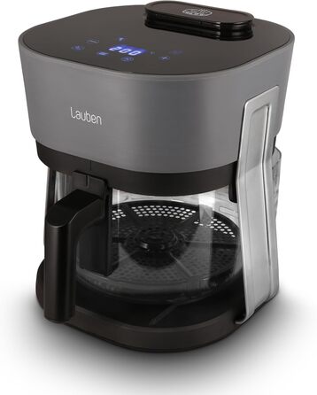 Фритюрниця Lauben Glass&Steam з гарячим повітрям 4500BG зі скляним кошиком для смаження, функцією пари, 8 програм, ручним налаштуванням часу та температури, кошик, безпечний для посудомийної машини, об'єм контейнера 4.5 л