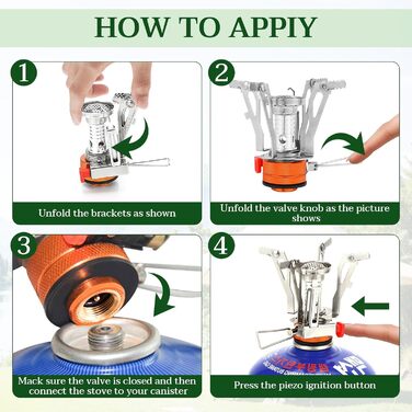 Набір посуду Herbst для кемпінгу, 11 предметів міні-плита, складаний газовий пальник, каструля та складальні столові прибори, серветки для чищення для пікніків та походів на природі