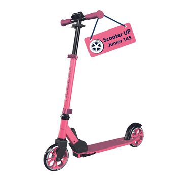 Дитячий самокат HUDORA Scooter Up 145 Junior надійний та безпечний, від 3 років, складаний міський самокат, колеса 145 мм, регульована висота, до 60 кг, колір pixie/berry