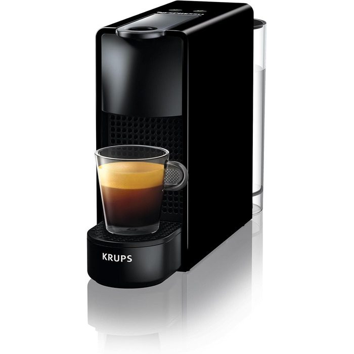 Кавоварка в капсулах Nespresso Krups XN1108 Essenza 14 капсул 19 бар Режим енергозбереження 1260 Вт 0,6 л 8,03 х 3,31 х 12,99 см чорний Клас енергоспоживання A Чорний без піноутворювача молока Одинарний