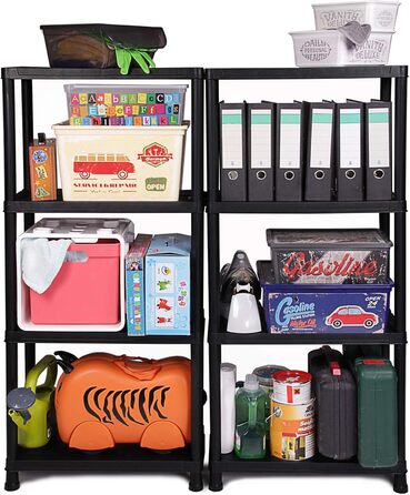 Стелаж Ondis24, полиця для зберігання, 60 x 30 x 131 (В) см, 12-дюймовий вставний стелаж, пластик, антрацит, максимальне навантаження 80 кг - подвійна упаковка 60 x 30 x 138 см