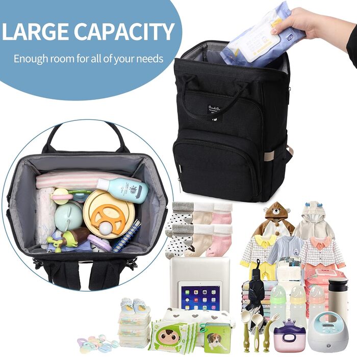Пеленальний рюкзак стильний пеленальний рюкзак з пеленальним килимком багатофункціональний водовідштовхувальний рюкзак великої міс