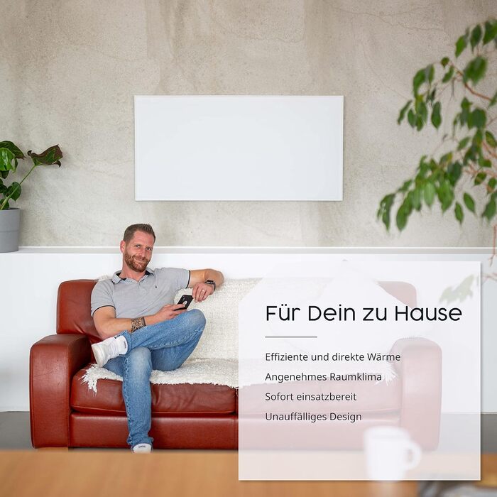 Інфрачервоний обігрівач Knighaus - 130 Вт, горизонтальне розташування (вихід для кабелю знизу) - вкл. TV SD та 5-річну гарантію - подвійний захист від перегріву - нагрівається за 2 хвилини енергозбереження - інфрачервоний настінний обігрівач 130 Вт, гориз