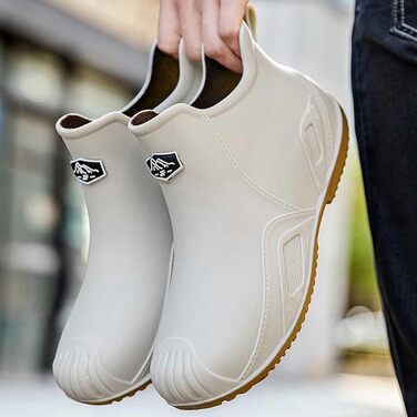 Водне взуття, гумові чоботи, гумові чоботи, чоловічі, жіночі, до щиколотки, зручні, для садівництва, легкі, для катання на човні, кемпінгу, вітрильного спорту, подорожей та походів, білі, 38 2/3 EU