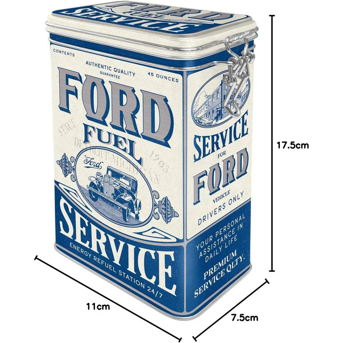Ностальгічна кава в бляшанці з ретро-стилем, 1,3 л, Ford Заправка паливом Ідея подарунка для шанувальників аксесуарів Ford, бляшанка з ароматичною кришкою, вінтажний дизайн