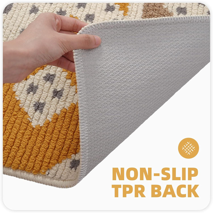 Килимок для дверей Color G для приміщень 60x90 см, нековзний килимок для вловлювання бруду, килимок для дверей, що миється, килимок для вхідної зони, передні двері, для використання всередині та зовні приміщень (жовтий) Жовтий 60 x 90 см (прямокутний)