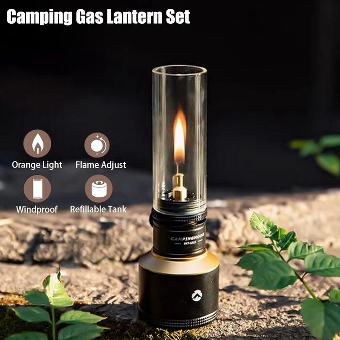Портативний газовий ліхтар Campingmoon для кемпінгу, намету, свічки (BKT-1D15)