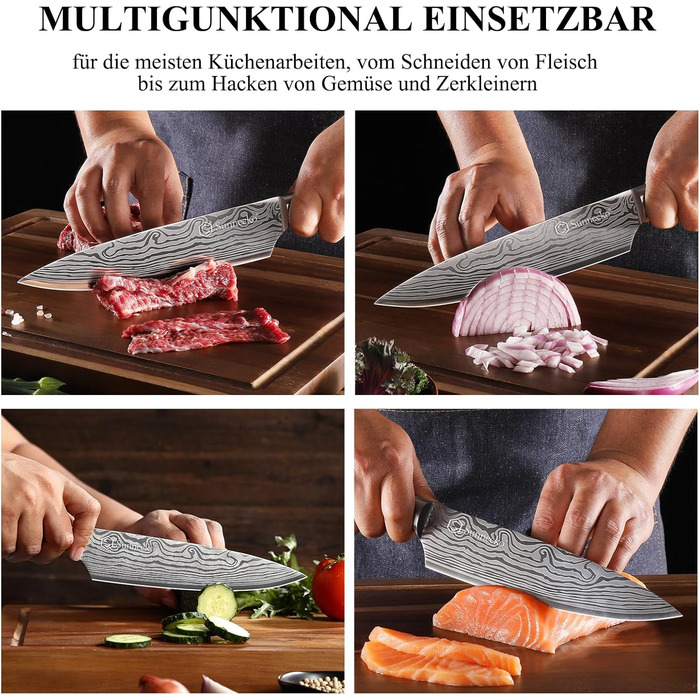 Ніж Кухонний ніж Шеф-кухарський ніж - Кухонний ніж Професійний ніж Гострий кухонний ніж з нержавіючої сталі з ручкою з паккавуду У