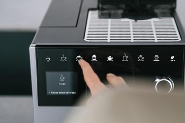 Кавомашина Melitta CI Touch автоматична кавомашина з молочною системою, вбудованою кавомолкою та капучинатором для еспресо та капучино, срібляста (Modern Silver)