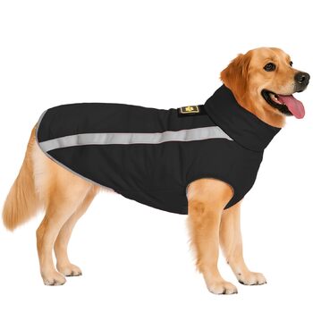 Куртка для собак Водонепроникна зимова куртка для собак Світловідбиваюча зимова куртка з флісовою підкладкою Вітрозахисна зимова куртка Светр для собак Одяг для собак для холодної погоди Зимова тепла зимова куртка для собак Чорний XL