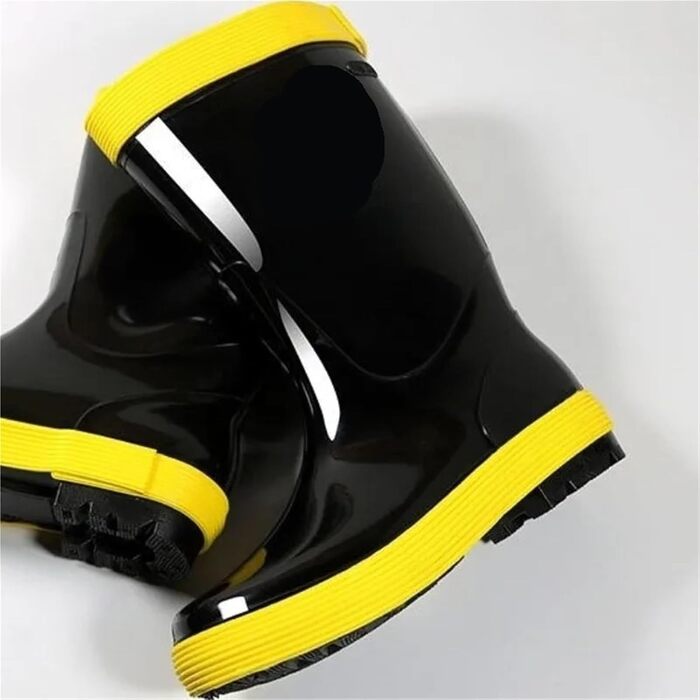 Чоловіче взуття з ПВХ, зносостійке, водонепроникне та нековзне, гумові чоботи для чоловіків, підлітків, садові, гумові, на низькому каблуці, для дорослих, розмір 41, чорні