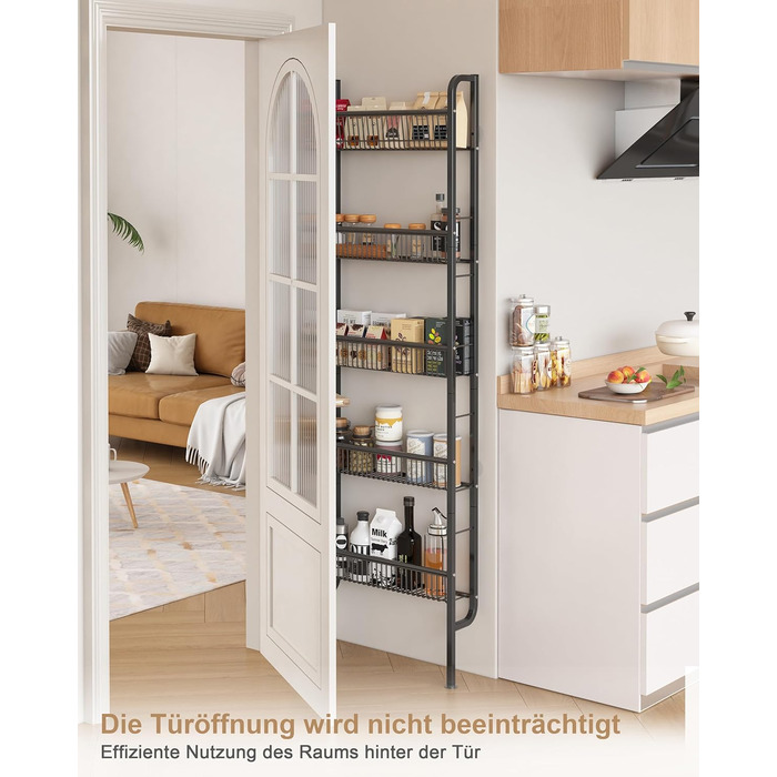 Рівнева вузька металева полиця для ванної кімнати, книжкова полиця, настінна полиця для кухні, полиця-драбина, багатофункціональна металева полиця для тісних приміщень, чорна, 5-