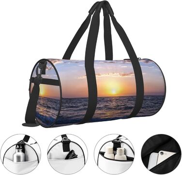 Спортивна сумка, дорожня сумка, пляжна сумка, з принтом, сумка на нічліг, чорна, універсальний розмір, сумка для подорожей