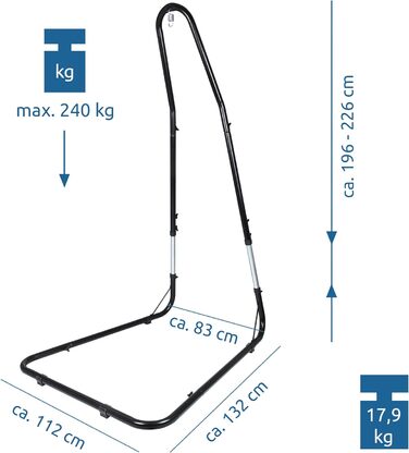 Рама підвісного крісла GEAR до 240 кг, рама протестована TV, підставка для підвісного крісла підвісне сидіння підвісне крісло 196-