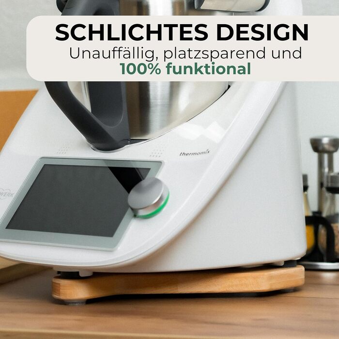 ЗРОБЛЕНО В АВСТРІЇ - Thermomix Gleitbrett aus Solid Holz Buche - Справжнє ковзання завдяки повстяним ковзанням - Мінімалістичний дизайн, 6 und TM5 -