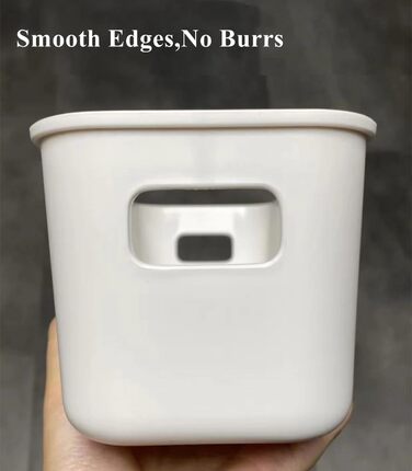 Пластикова коробка для зберігання, кошик для зберігання з ручками, органайзер для кухонної шафи, кошики, пластикова коробка для зберігання на полицю у ванній кімнаті (28910см, 6 білих) 28910см 6 білих