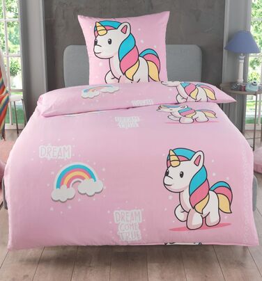 Високоякісна постільна білизна з єдинорога 135x200 для дівчаток Єдиноріг підковдра з мікрофібри Лілль поні діти постільна білизна