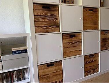 Гарні дерев&39яні кошики-коробки, підходять для Ikea Kallax, для зберігання шкільного приладдя / іграшок, нові, 37,5x32x32,5 см (полум&39яні), 4
