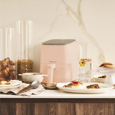 Мультипіч 2 л Air Power V20 (1200 Вт) з 8 програмами та сенсорною LED-панеллю, фритюрниця 2 л (до 230 C) для 2 осіб, легко чиститься та з додатком рецептів - без PFOA Корал 2 Літрос 3-й Корал