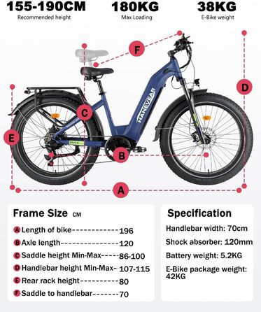 Електричний велосипед HANEVEAR для дорослих, змінний акумулятор 21Ah 48V, фетбайк 250W 85Nm, максимальний запас ходу 120 км, подвійні масляні гальма, гірський електровелосипед 26x4.0&39&39 для бездоріжжя