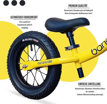 Дитячий велосипед-балансир Banana 12 дюймів Дитячий велосипед для хлопчиків і дівчаток, підходить для дітей від 2-5 років, велосип